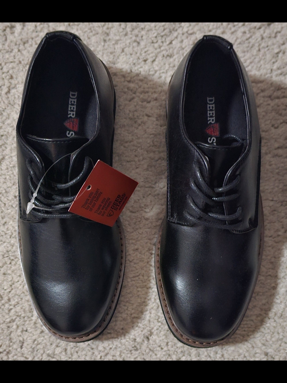 Deer Stags Boy's Size 13M Kids Black Lace-Up Dress Shoes NWT